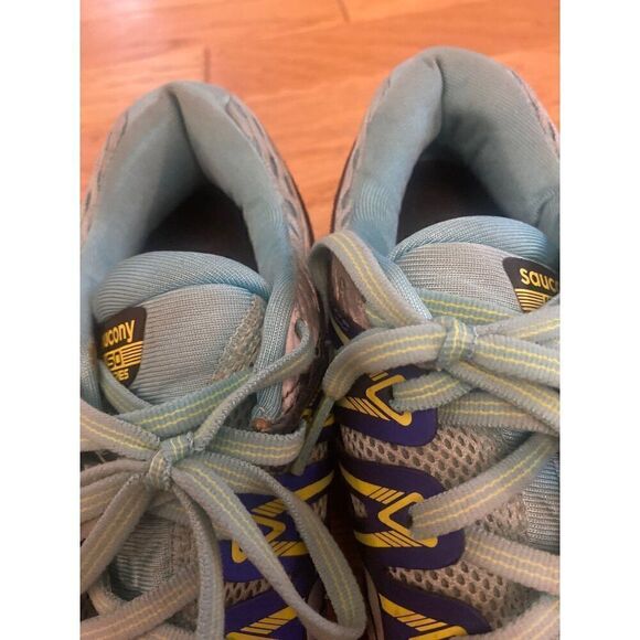 Saucony ISO Series Running Shoes Women's Athletic Sneakers Blue/Yellow Size 9 - Picture 6 of 9